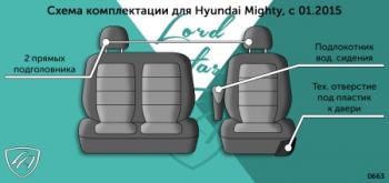 7 399 р. Комплект чехлов для сидений (Грузовик 1+2 места Илана+Орегон) ТУРИН ст РОМБ Lord Autofashion  Hyundai Mighty (2015-2025) (черны, вставка черная, строчка черная)  с доставкой в г. Пермь. Увеличить фотографию 2