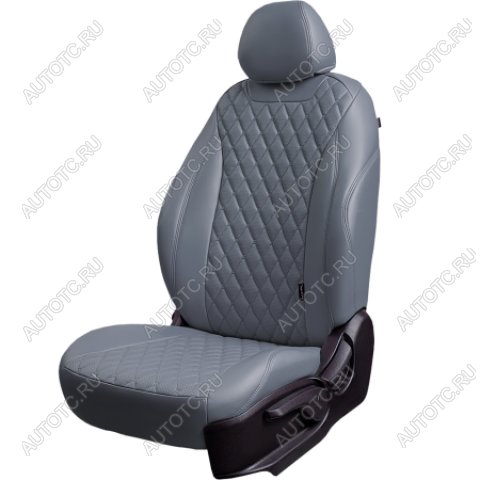 19 649 р. Комплект чехлов для сидений (РЗСиС 40/60 3Г Орегон) БАЙРОН Lord Autofashion KIA Ceed 2 JD дорестайлинг, хэтчбэк (2012-2015) (серый, вставка серая, строчка темно-серая)  с доставкой в г. Пермь