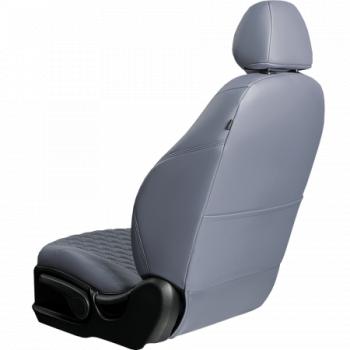 19 649 р. Комплект чехлов для сидений (РЗСиС 40/60 3Г Орегон) БАЙРОН Lord Autofashion KIA Ceed 2 JD дорестайлинг, хэтчбэк (2012-2015) (серый, вставка серая, строчка темно-серая)  с доставкой в г. Пермь. Увеличить фотографию 2