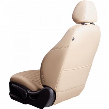10 299 р. Комплект чехлов для сидений (РЗС 40/60 3Г Орегон) БАЙРОН Lord Autofashion  KIA Ceed  3 CD (2018-2025) универсал, хэтчбэк (бежевый, вставка бежевая, строчка бежевая)  с доставкой в г. Пермь. Увеличить фотографию 2