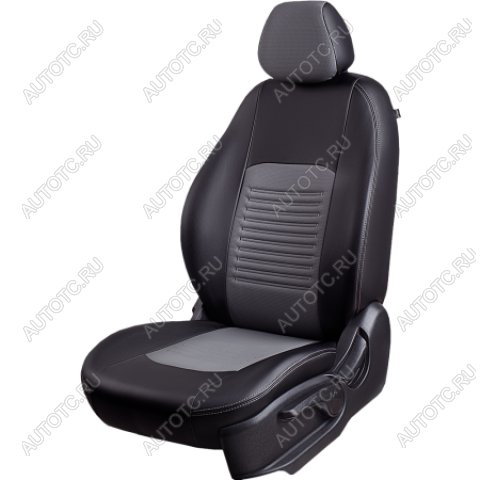 9 449 р.  Комплект чехлов для сидений (РЗС 40/60 3П Илана+Орегон) ТУРИН Lord Autofashion  KIA Cerato  1 LD (2004-2007) хэтчбэк (черный, вставка серая, строчка серая)  с доставкой в г. Пермь