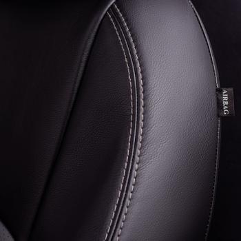 9 449 р.  Комплект чехлов для сидений (РЗС 40/60 3П Илана+Орегон) ТУРИН Lord Autofashion  KIA Cerato  1 LD (2004-2007) хэтчбэк (черный, вставка серая, строчка серая)  с доставкой в г. Пермь. Увеличить фотографию 8