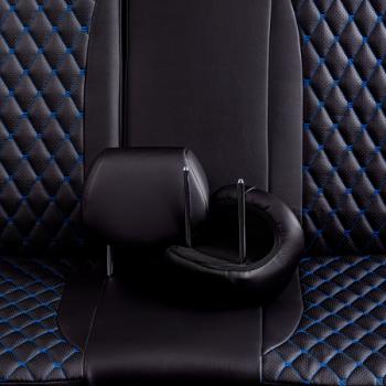 13 949 р. Комплект чехлов для сидений (РЗС 40/60 2Г Орегон) БАЙРОН Lord Autofashion  KIA Ceed  2 JD (2012-2015) дорестайлинг, хэтчбэк (черный, вставка черная, строчка синяя)  с доставкой в г. Пермь. Увеличить фотографию 7