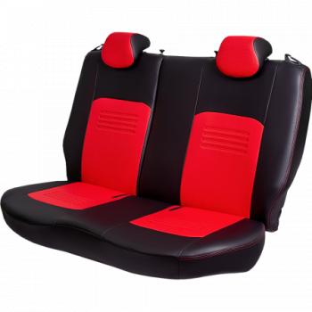 9 449 р. Комплект чехлов для сидений (РЗС 40/60 2Г Илана+Орегон) ТУРИН Lord Autofashion KIA Cerato 2 TD седан (2008-2013) (черный, вставка красная, строчка красная)  с доставкой в г. Пермь. Увеличить фотографию 4