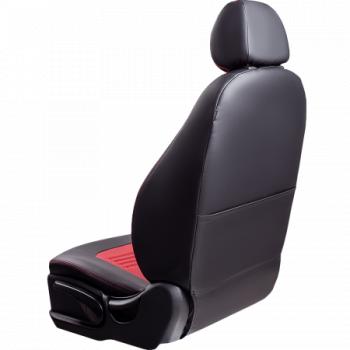 9 449 р. Комплект чехлов для сидений (РЗС 40/60 2Г Илана+Орегон) ТУРИН Lord Autofashion KIA Cerato 2 TD седан (2008-2013) (черный, вставка красная, строчка красная)  с доставкой в г. Пермь. Увеличить фотографию 9