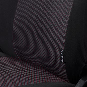 3 699 р. Комплект чехлов для сидений (РЗС 60/40 2Г жаккард) СТАНДАРТ Lord Autofashion  KIA Rio  3 QB (2011-2017) дорестайлинг седан, рестайлинг седан (черный, вставка Сеул красный, строчка черная)  с доставкой в г. Пермь. Увеличить фотографию 12