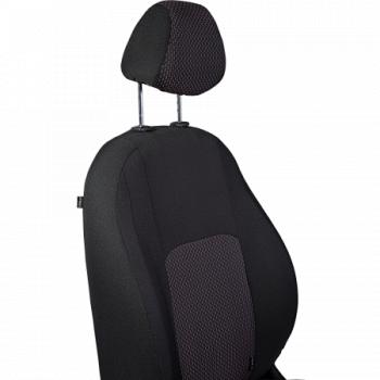 3 699 р. Комплект чехлов для сидений (РЗС 60/40 2Г жаккард) СТАНДАРТ Lord Autofashion  KIA Rio  3 QB (2011-2017) дорестайлинг седан, рестайлинг седан (черный, вставка Сеул красный, строчка черная)  с доставкой в г. Пермь. Увеличить фотографию 9
