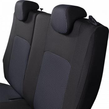 3 699 р. Комплект чехлов для сидений (РЗС 60/40 2Г жаккард) СТАНДАРТ Lord Autofashion  KIA Rio  3 QB (2011-2017) дорестайлинг седан, рестайлинг седан (черный, вставка Сеул синяя, строчка черная)  с доставкой в г. Пермь. Увеличить фотографию 7
