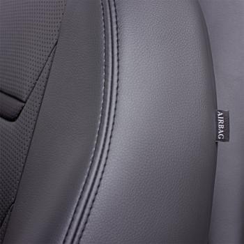 11 899 р. Комплект чехлов для сидений (РЗС 60/40 2Г Орегон) ТУРИН-2 Lord Autofashion  KIA Rio  3 QB (2011-2017) дорестайлинг седан, рестайлинг седан (серый, вставка серая/черная, строчка серая)  с доставкой в г. Пермь. Увеличить фотографию 3