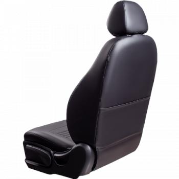9 449 р. Комплект чехлов для сидений (РЗС 60/40 3Г Илана+Орегон) ТУРИН СТ Lord Autofashion KIA Soul AM дорестайлинг (2008-2011) (черный, вставка черная, строчка черная)  с доставкой в г. Пермь. Увеличить фотографию 2