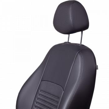 9 449 р. Комплект чехлов для сидений (РЗС 60/40 3Г Илана+Орегон) ТУРИН СТ Lord Autofashion KIA Soul AM дорестайлинг (2008-2011) (черный, вставка черная, строчка черная)  с доставкой в г. Пермь. Увеличить фотографию 3