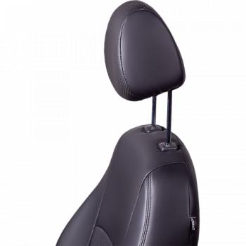 9 449 р. Комплект чехлов для сидений (РЗС 60/40 3Г Илана+Орегон) ТУРИН СТ Lord Autofashion KIA Soul AM дорестайлинг (2008-2011) (черный, вставка черная, строчка черная)  с доставкой в г. Пермь. Увеличить фотографию 4