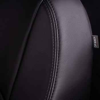 9 449 р. Комплект чехлов для сидений (РЗС 60/40 3Г Илана+Орегон) ТУРИН СТ Lord Autofashion KIA Soul AM дорестайлинг (2008-2011) (черный, вставка черная, строчка черная)  с доставкой в г. Пермь. Увеличить фотографию 5