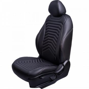 Комплект чехлов для сидений (РЗС 60/40 3Г Орегон) БАЙРОН ст ПРЕЗИДЕНТ Lord Autofashion KIA Soul SK3 (2018-2022) (черный, вставка черная, строчка бежевая)