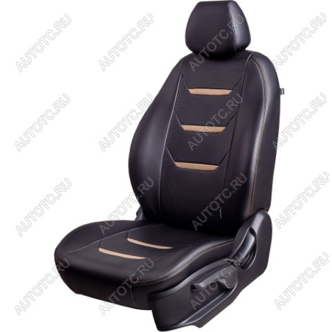 6 999 р. Комплект чехлов для сидений (5 мест РЗСиС 60/40 3Г Орегон) ТУРИН-2 Lord Autofashion  Лада Ларгус (2012-2021) дорестайлинг R90 (черный, вставка черная+бежевая, строчка бежевая)  с доставкой в г. Пермь
