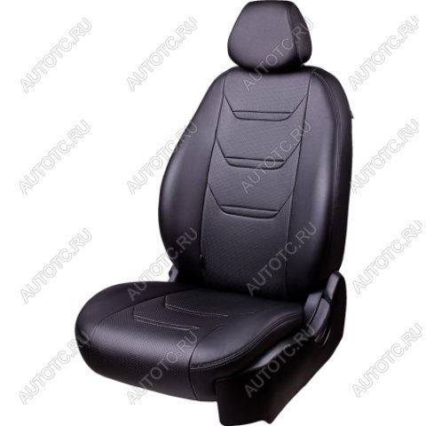 7 999 р. Комплект чехлов для сидений (5 мест РЗСиС 60/40 3Г Орегон) ТУРИН-2 Lord Autofashion  Лада Ларгус (2012-2021) дорестайлинг R90 (ченый, вставка черная, строчка черная)  с доставкой в г. Пермь