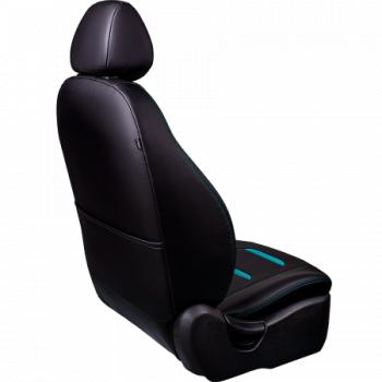 6 249 р. Комплект чехлов для сидений (РЗС 40/60 3Г Орегон) ТУРИН-2 Lord Autofashion Opel Astra J хэтчбек 5 дв. дорестайлинг (2009-2012) (черная, вставка черная+бирюза, строчка бирюза)  с доставкой в г. Пермь. Увеличить фотографию 5