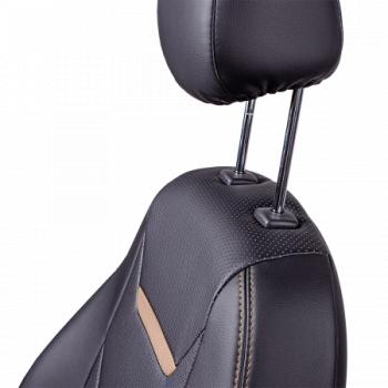 24 699 р. Комплект чехлов для сидений (РЗС 40/60+подлок 3Г Орегон) ТУРИН-2 Lord Autofashion  Renault Arkana (2019-2025) (черный, вставка черная+бежевая, строчка бежевая)  с доставкой в г. Пермь. Увеличить фотографию 8