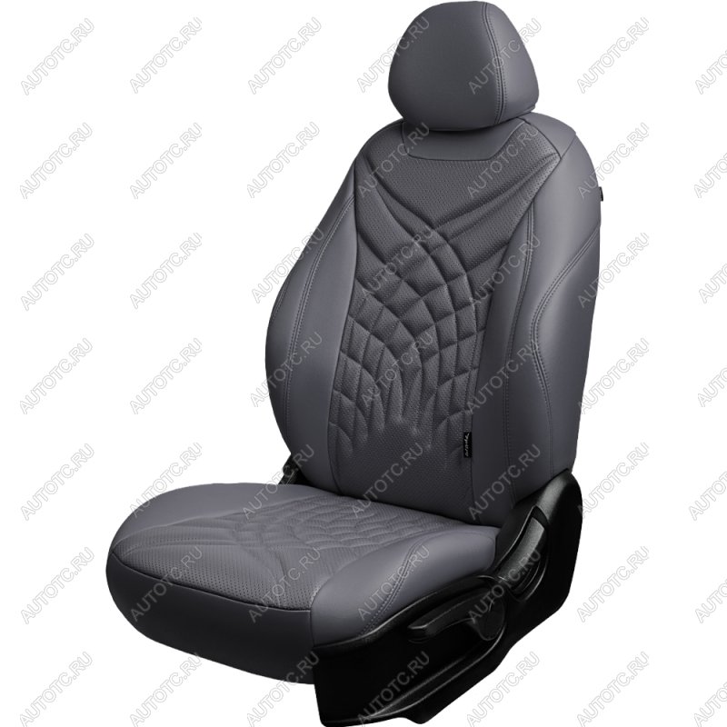 21 349 р. Комплект чехлов для сидений (к.Drive РЗС 60/40 3Г Орегон) БАЙРОН ст ЖУК Lord Autofashion  Renault Duster  HM (2021-2024) рестайлинг (серый, вставка серая+темно-серая, строчка темно-серая)  с доставкой в г. Пермь