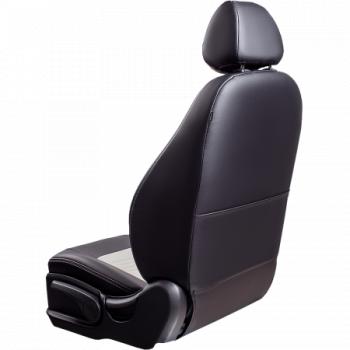 9 449 р. Комплект чехлов для сидений (ЦЗС 2П+1Г Илана+Орегон) ТУРИН СТ Lord Autofashion Renault Logan 1 рестайлинг (2010-2016) (черный, вставка белая, строчка белая)  с доставкой в г. Пермь. Увеличить фотографию 7