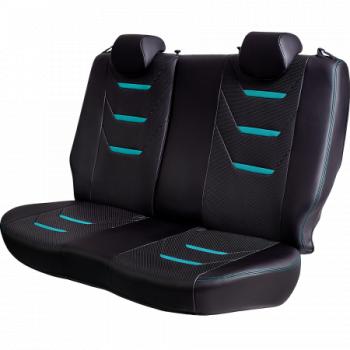 10 299 р. Комплект чехлов для сидений (к.Ambition РЗСиС 40/60 2Г Орегон) ТУРИН-2 Lord Autofashion  Skoda Fabia  Mk2 (2007-2014) универсал дорестайлинг, хэтчбэк дорестайлинг, универсал рестайлинг, хэтчбэк рестайлинг (черный, вставка черная+бирюза, строчка бирюза)  с доставкой в г. Пермь. Увеличить фотографию 8