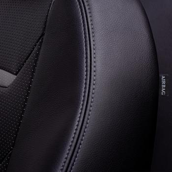 10 299 р. Комплект чехлов для сидений (к.Ambition РЗСиС 40/60 2Г Орегон) ТУРИН-2 Lord Autofashion  Skoda Fabia  Mk2 (2007-2014) универсал дорестайлинг, хэтчбэк дорестайлинг, универсал рестайлинг, хэтчбэк рестайлинг (черный, вставка черная+серая, строчка серая)  с доставкой в г. Пермь. Увеличить фотографию 2