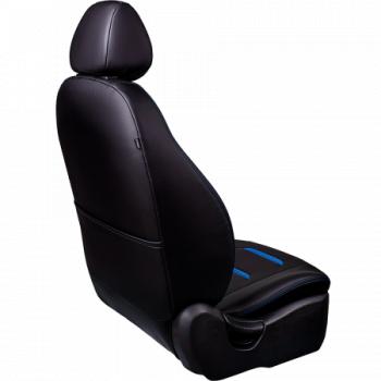 24 699 р. Комплект чехлов для сидений (к.Ambition РЗСиС 40/60 2 Г Орегон) ТУРИН-2 Lord Autofashion  Skoda Fabia  Mk2 (2007-2014) универсал дорестайлинг, хэтчбэк дорестайлинг, универсал рестайлинг, хэтчбэк рестайлинг (черный, вставка черная+синяя, строчка синяя)  с доставкой в г. Пермь. Увеличить фотографию 3