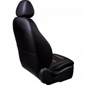 21 699 р. Комплект чехлов для сидений (к.Ambition РЗСиС 40/60 2 Г Орегон) ТУРИН-2 Lord Autofashion  Skoda Fabia  Mk2 (2007-2014) универсал дорестайлинг, хэтчбэк дорестайлинг, универсал рестайлинг, хэтчбэк рестайлинг (черный, вставка черная+темно-коричневая, строчка темно-коричневая)  с доставкой в г. Пермь. Увеличить фотографию 4