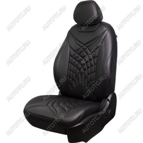 21 349 р. Комплект чехлов для сидений (РЗСиС 40/60+подлок.+отдел.бок. 3Г Орегон) БАЙРОН ст ЖУК Lord Autofashion  Skoda Octavia  A5 (2004-2013) дорестайлинг лифтбэк, дорестайлинг универсал, лифтбэк рестайлинг, рестайлинг универсал (черный, вставка черная, строчка черная)  с доставкой в г. Пермь