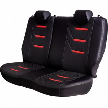 10 299 р. Комплект чехлов для сидений (к.Elegance РЗС 40/60+подлок. 3Г Орегон) ТУРИН-2 Lord Autofashion  Skoda Octavia  A7 (2012-2020) дорестайлинг лифтбэк, дорестайлинг универсал, рестайлинг лифтбэк, рестайлинг универсал (черный, вставка черная+красная, строчка красная)  с доставкой в г. Пермь. Увеличить фотографию 5