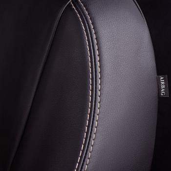 8 549 р. Комплект чехлов для сидений (РЗС 60/40 3Г Илана+Орегон) ТУРИН СТ Lord Autofashion  Suzuki Vitara  LY (2015-2025) дорестайлинг, рестайлинг (черный, вставка бежевая, строчка бежевая)  с доставкой в г. Пермь. Увеличить фотографию 4