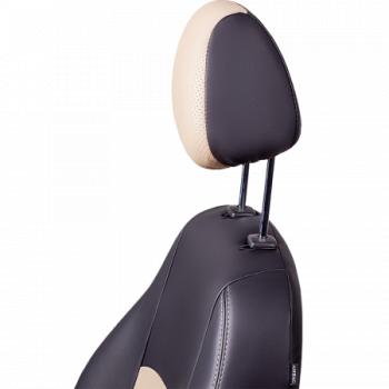 6 599 р. Комплект чехлов для сидений (РЗС 60/40 2П Илана+Орегон) ТУРИН СТ Lord Autofashion Toyota bB 1 (2000-2005) (бежевый, вставка бежевая, строчка бежевая)  с доставкой в г. Пермь. Увеличить фотографию 3