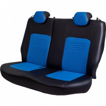 9 449 р. Комплект чехлов для сидений (РЗС 40/60+подлокот. 3Г) ТУРИН СТ Lord Autofashion Volkswagen Jetta A6 седан рестайлинг (2015-2018) (черный, вставка синяя, строчка синяя)  с доставкой в г. Пермь. Увеличить фотографию 5