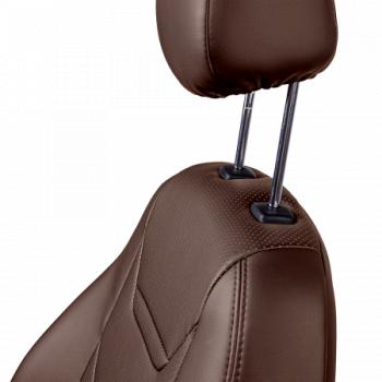 10 299 р. Комплект чехлов для сидений (РЗСиС 40/60 2П+1Г Орегон) ТУРИН-2 Lord Autofashion  Volkswagen Polo  5 (2009-2020) седан дорестайлинг, седан рестайлинг (темно-коричневый, вставка темно-коричневая, строчка темно-коричневая)  с доставкой в г. Пермь. Увеличить фотографию 7