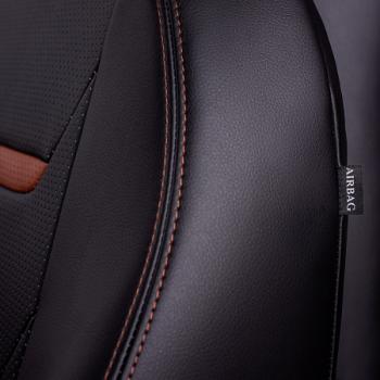 23 999 р. Комплект чехлов для сидений (РЗСиС 40/60 2П+1Г Орегон) ТУРИН-2 Lord Autofashion  Volkswagen Polo  5 (2009-2020) седан дорестайлинг, седан рестайлинг (черный, вставка черная+коричневая, строчка коричневая)  с доставкой в г. Пермь. Увеличить фотографию 8