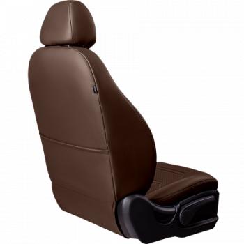 23 999 р. Комплект чехлов для сидений (ЦЗС 2П+1Г Орегон) ТУРИН-2 Lord Autofashion  Volkswagen Polo  5 (2009-2020) седан дорестайлинг, седан рестайлинг (темно-коричневый, вставка темно-коричневая, строчка темно-коричневая)  с доставкой в г. Пермь. Увеличить фотографию 4