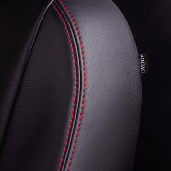 7 249 р. Комплект чехлов для сидений (3 места Илана+Орегон) ТУРИН ст РОМБ Lord Autofashion  ГАЗ ГАЗель Next ( A21,A22, С41, С42,  A21,A22, С41, С42, Фермер,  A60,A63, A64,  A62,А65,  A31,A32, C45, C46) (2013-2025)  шасси,  шасси со сдвоенной , автобус, цельнометаллический фургон (черный, вставка черная+красная, строчка красная)  с доставкой в г. Пермь. Увеличить фотографию 5