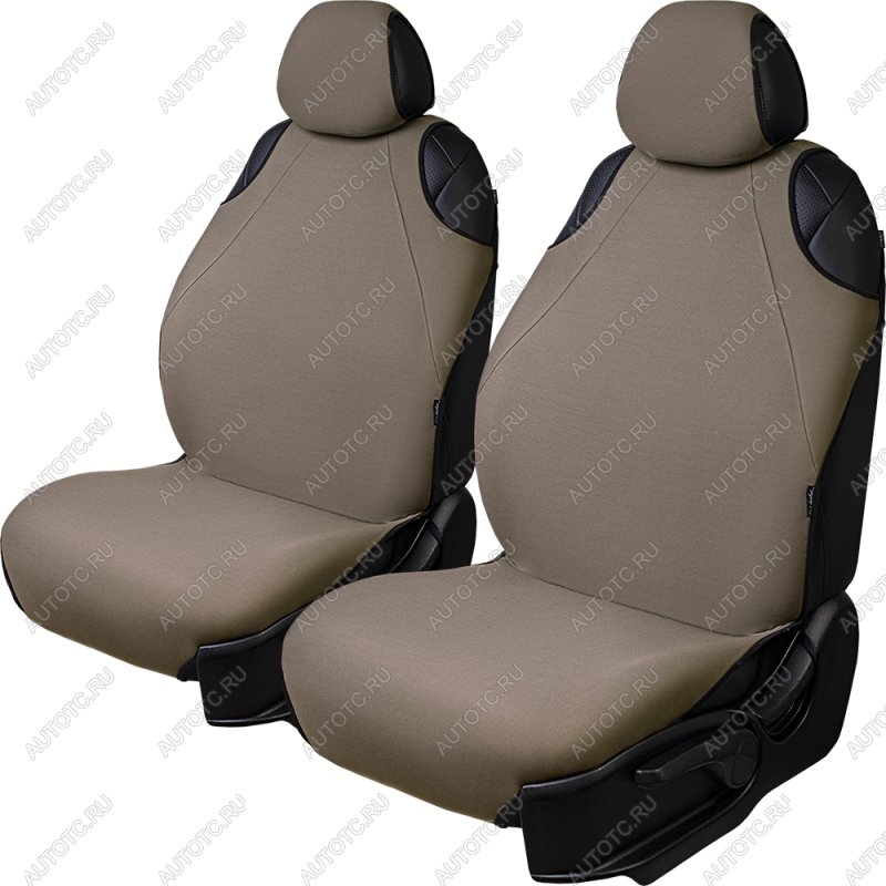 1 399 р. Универсальные чехлы сидений (майка 2 места Трикотаж) Lord Autofashion Hyundai Solaris HCR седан дорестайлинг (2017-2020) (бежевый)  с доставкой в г. Пермь