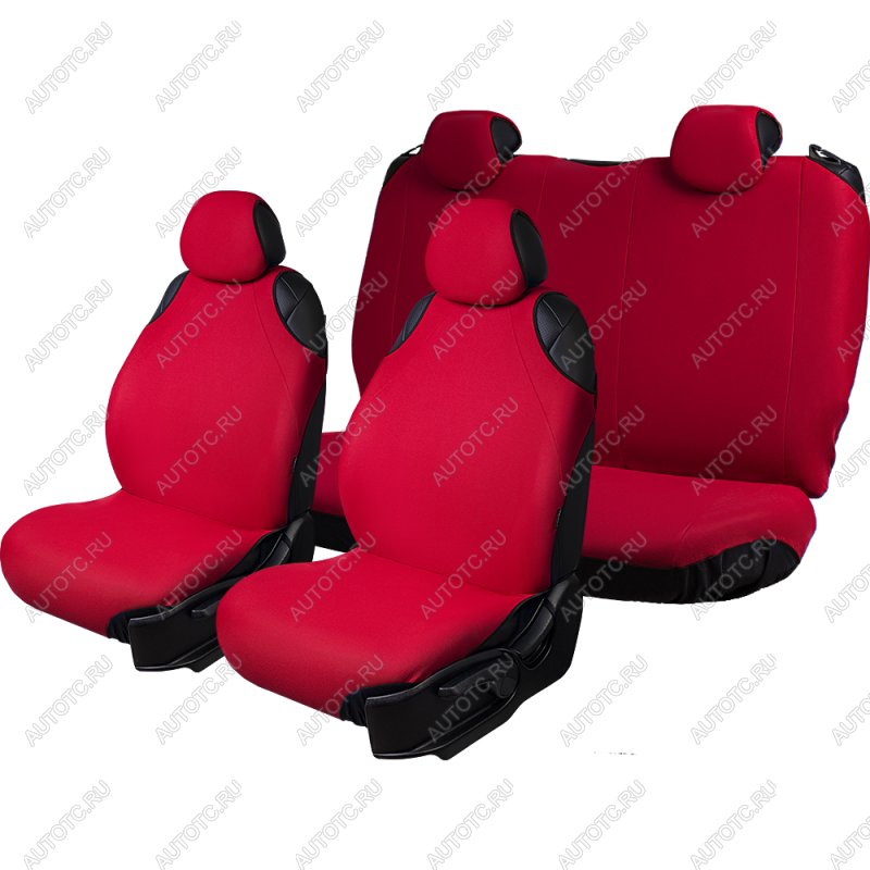 2 699 р. Универсальные чехлы сидений (майка 5 мест Трикотаж) Lord Autofashion HOWO T7H (2018-2025) (красный)  с доставкой в г. Пермь