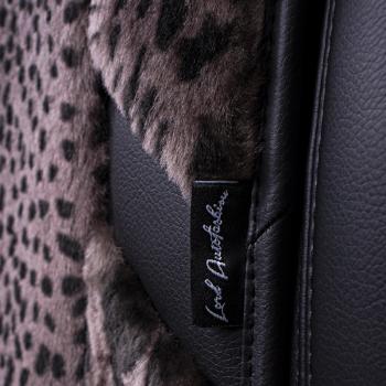 14 949 р. Накидка на сиденье (1 место Р. 7415 натур. мех) Меховая Lord Autofashion   (рысь-леопард на коричневом, строчка чёрная)  с доставкой в г. Пермь. Увеличить фотографию 10