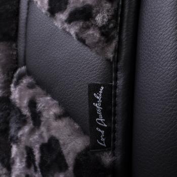 1 000 000 р. Накидка на сиденье (1 место Р. 6217 натур. мех) Меховая Lord Autofashion   (рысь-леопард на сером, строчка чёрная)  с доставкой в г. Пермь. Увеличить фотографию 14