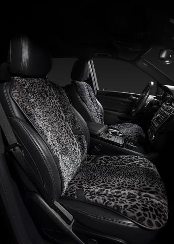 1 000 000 р. Накидка на сиденье (1 место Р. 6217 натур. мех) Меховая Lord Autofashion   (рысь-леопард на сером, строчка чёрная)  с доставкой в г. Пермь. Увеличить фотографию 9