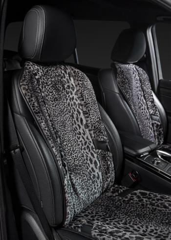 1 000 000 р. Накидка на сиденье (1 место Р. 6217 натур. мех) Меховая Lord Autofashion   (рысь-леопард на сером, строчка чёрная)  с доставкой в г. Пермь. Увеличить фотографию 15