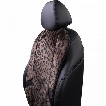 14 949 р. Накидка на сиденье (1 место Р. 7519 натур. мех) Меховая Lord Autofashion   (орех-леопард, строчка черная)  с доставкой в г. Пермь. Увеличить фотографию 5