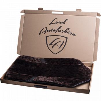 14 949 р. Накидка на сиденье (1 место Р. 7519 натур. мех) Меховая Lord Autofashion   (орех-леопард, строчка черная)  с доставкой в г. Пермь. Увеличить фотографию 7