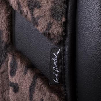14 949 р. Накидка на сиденье (1 место Р. 7519 натур. мех) Меховая Lord Autofashion   (орех-леопард, строчка черная)  с доставкой в г. Пермь. Увеличить фотографию 9