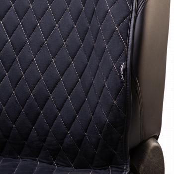 2 359 р. Накидка (2 места Софа) АЛЯСКА ст РОМБ Lord Autofashion   (черный, строчка бежевая)  с доставкой в г. Пермь. Увеличить фотографию 3