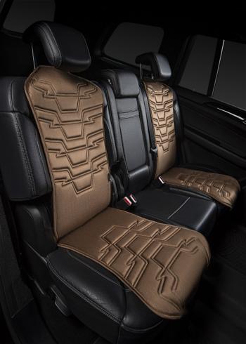 2 579 р. Накидка на сиденье (1 место Афины) ЛЮКС ст ФОРТ Lord Autofashion   (бежевый, строчка коричневая )  с доставкой в г. Пермь. Увеличить фотографию 2