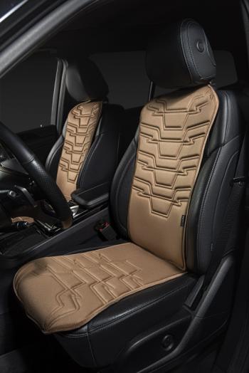 2 579 р. Накидка на сиденье (1 место Афины) ЛЮКС ст ФОРТ Lord Autofashion   (бежевый, строчка коричневая )  с доставкой в г. Пермь. Увеличить фотографию 6