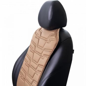 2 579 р. Накидка на сиденье (1 место Афины) ЛЮКС ст ФОРТ Lord Autofashion   (бежевый, строчка коричневая )  с доставкой в г. Пермь. Увеличить фотографию 8
